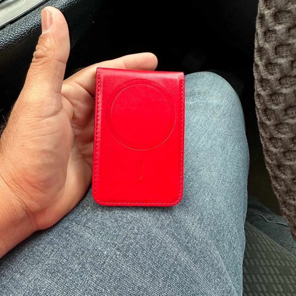 Apple Red Card Holder with Ring